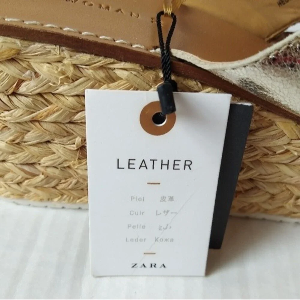 NWT Zara Jute Esprilladres Wedge Sandals - Picture 12 of 12